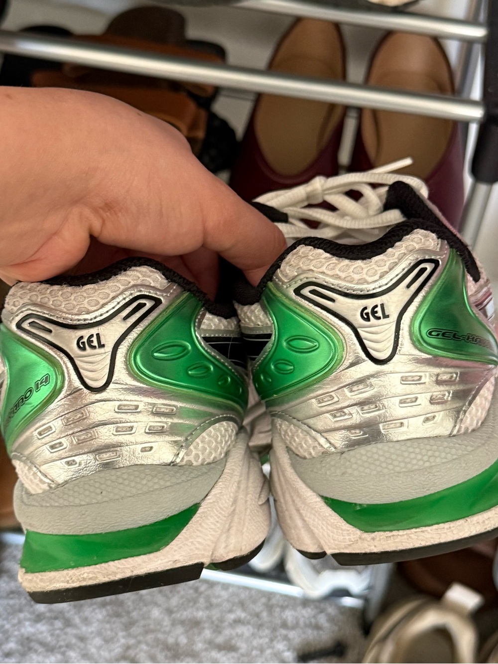 Asics Gel-Kayano 14 White / Malachite Green Sneakers Silver / Asics - US / US - Picture 5 of 7
